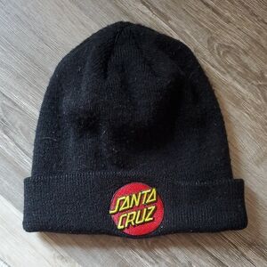 Santa Cruz Skateboards Black Beanie Hat
